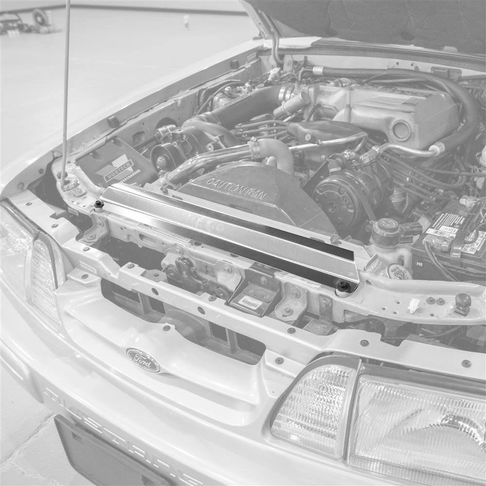 1979-93 Mustang SVE Aluminum Radiator Hold Down & Hardware Kit  - Brushed 5.0