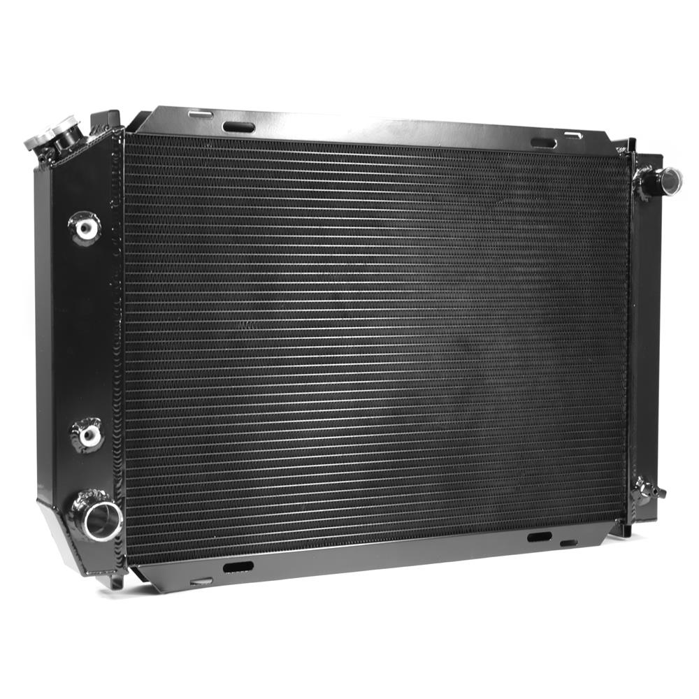 1986-93 Mustang SVE Aluminum Radiator Kit w/ Silicone Hoses  - Black 5.0