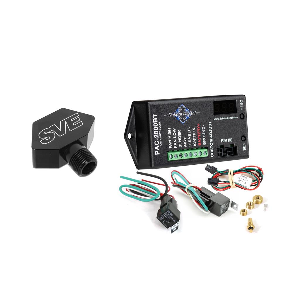 1986-93 Mustang SVE Aluminum Radiator & Contour Fan Kit with HD Hoses  - Black 5.0
