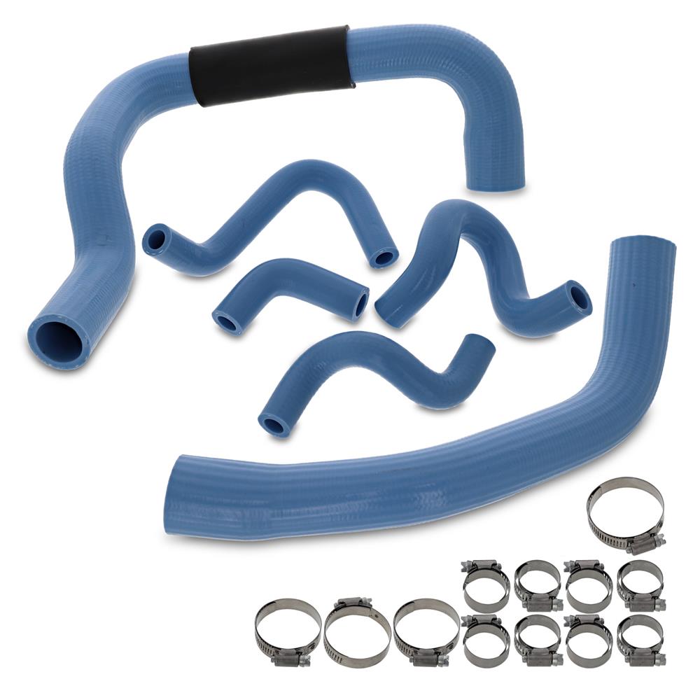 1986-93 Mustang SVE Aluminum Radiator & Contour Fan Kit with HD Hoses  - Black 5.0
