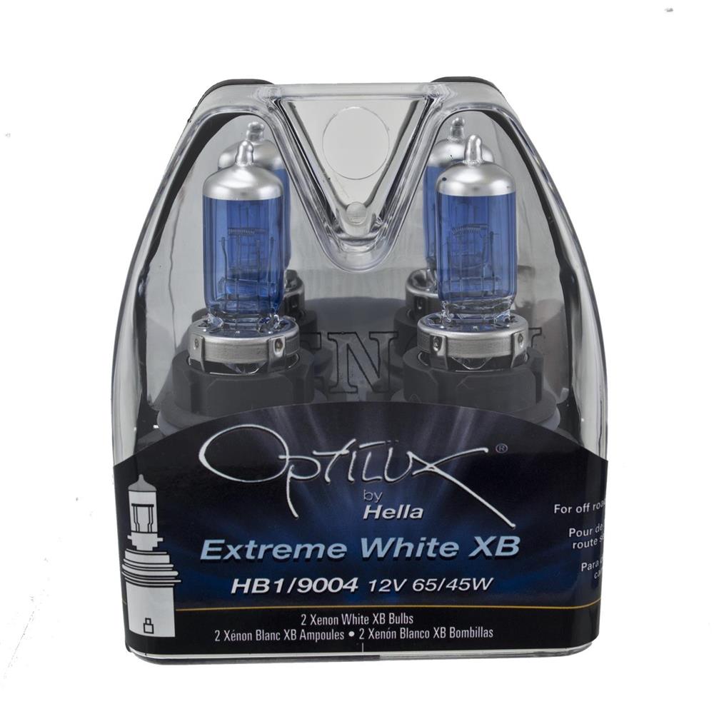 1987-1993 Mustang Hella 9004 Optilux Extreme White Headlight Bulbs