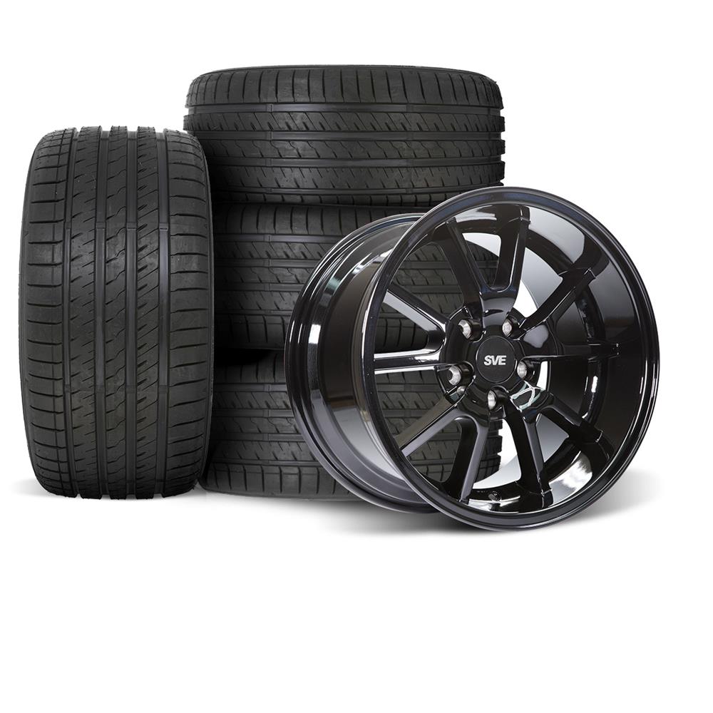 Mustang SVE FR500 Wheel & Sumitomo Kit - 18X9/10 - Black | 1994-2004 Mustang SVE FR500 Wheel & Sumitomo Kit - 18X9/10 - Black | 1994-2004