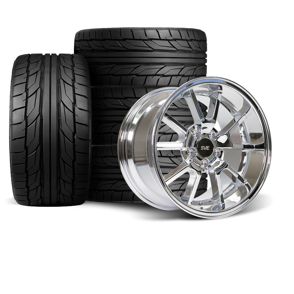1994-2004 Mustang SVE FR500 Wheel & Nitto Tire Kit - 18X9/10 - Chrome