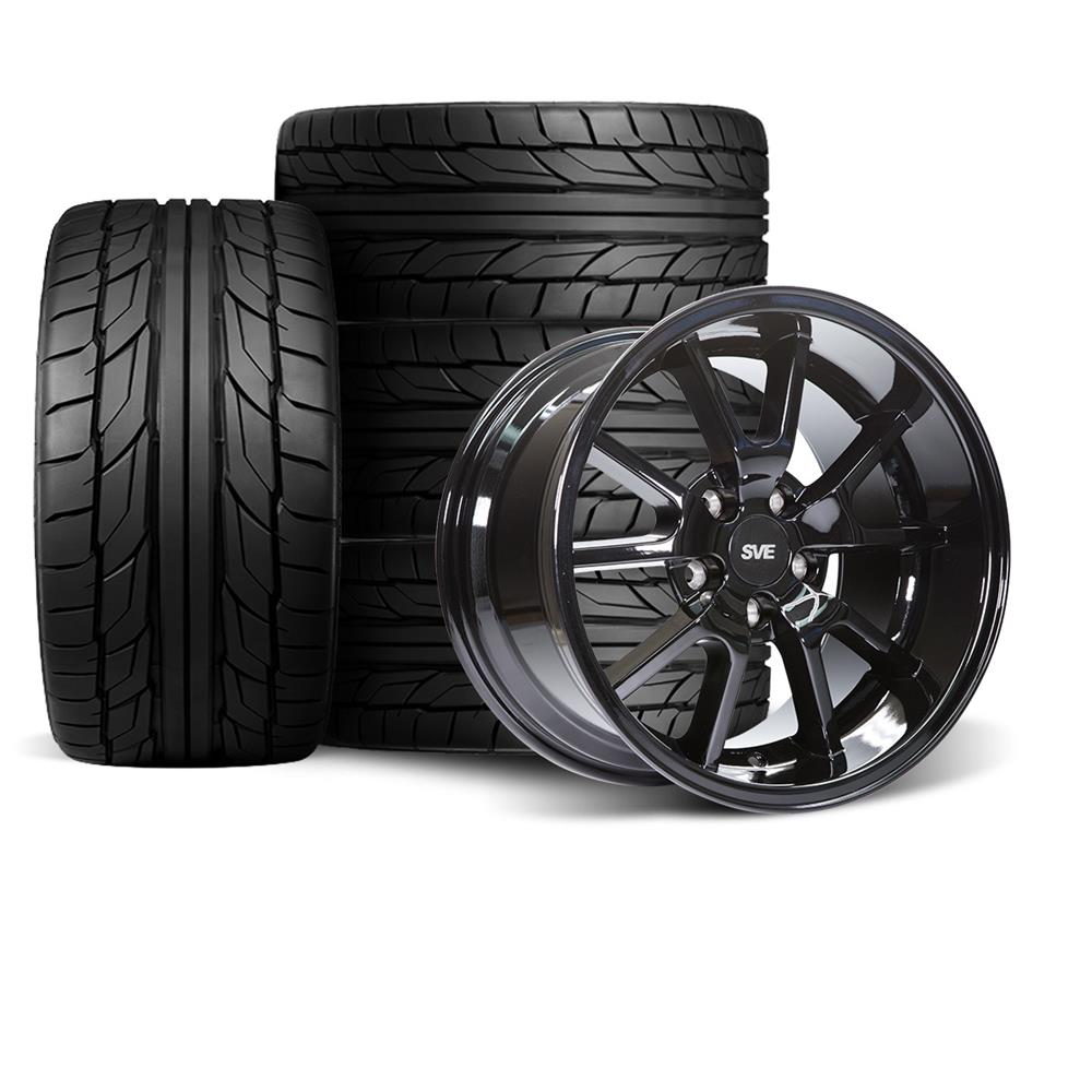 1994-2004 Mustang SVE FR500 Wheel & Nitto Tire Kit - 18X9/10 - Black