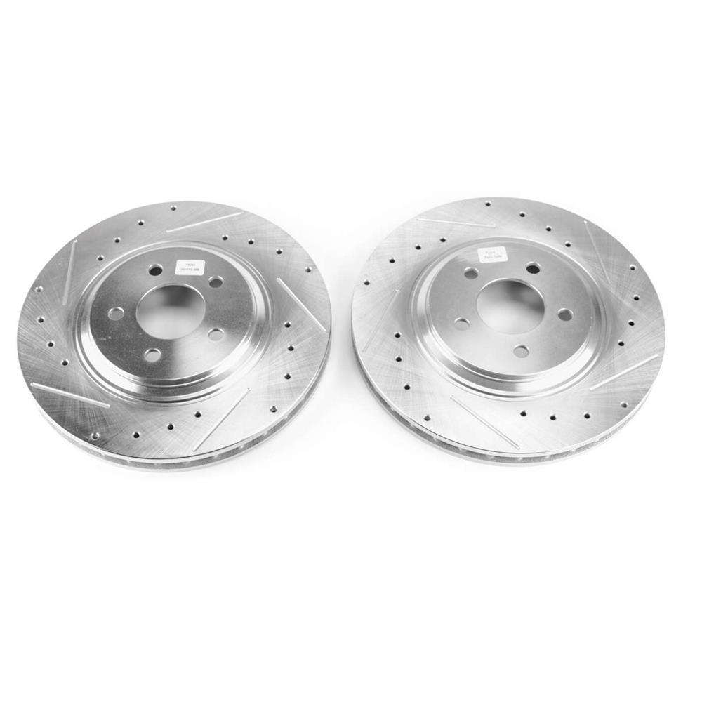 1994-2004 Mustang PowerStop 13" Cobra Style Front Brake Kit w/ Drilled & Slotted Rotors - Red