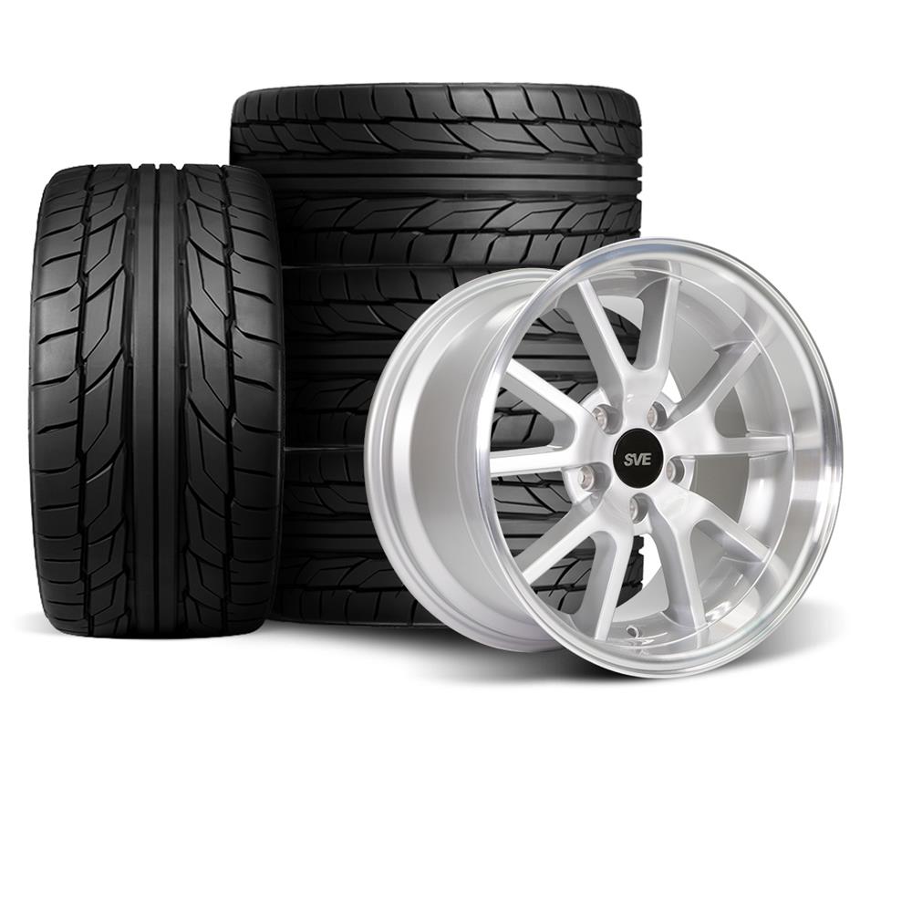 1994-2004 Mustang SVE FR500 Wheel & Nitto Tire Kit - 18X9/10 - Silver