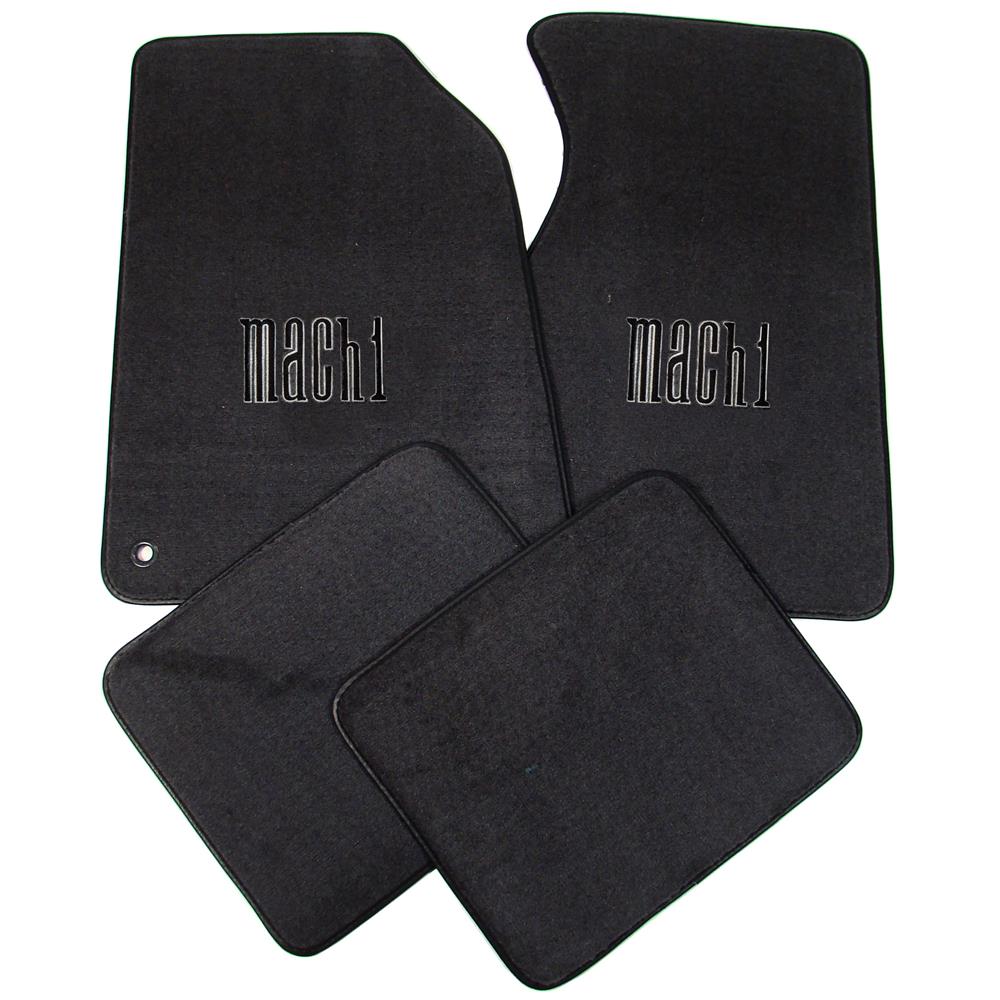 1999-04 Mustang ACC Floor Mats with Mach 1 Logo  - Dark Charcoal