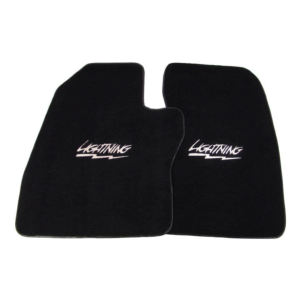 1993-95 F-150 SVT Lightning ACC Floor Mats with Lightning Logo Black