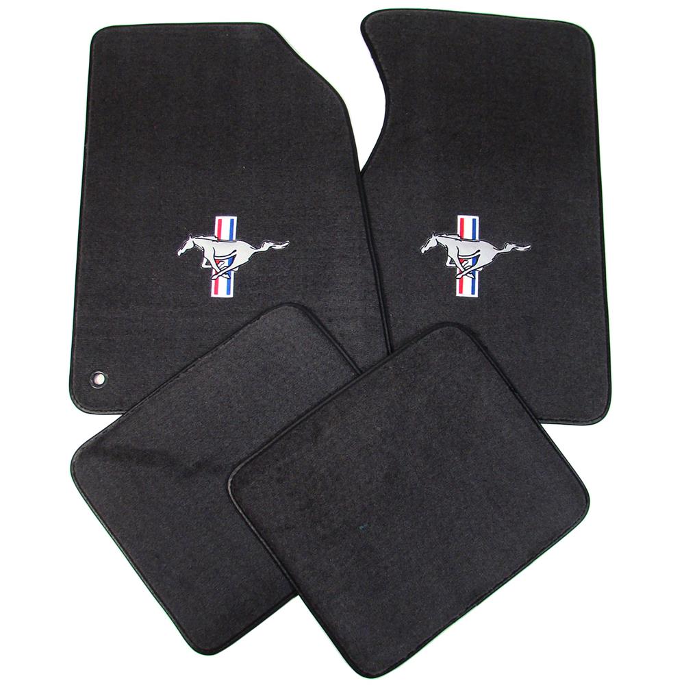 1999-04 Mustang ACC Floor Mats with Tri Bar Pony Logo Dark Charcoal