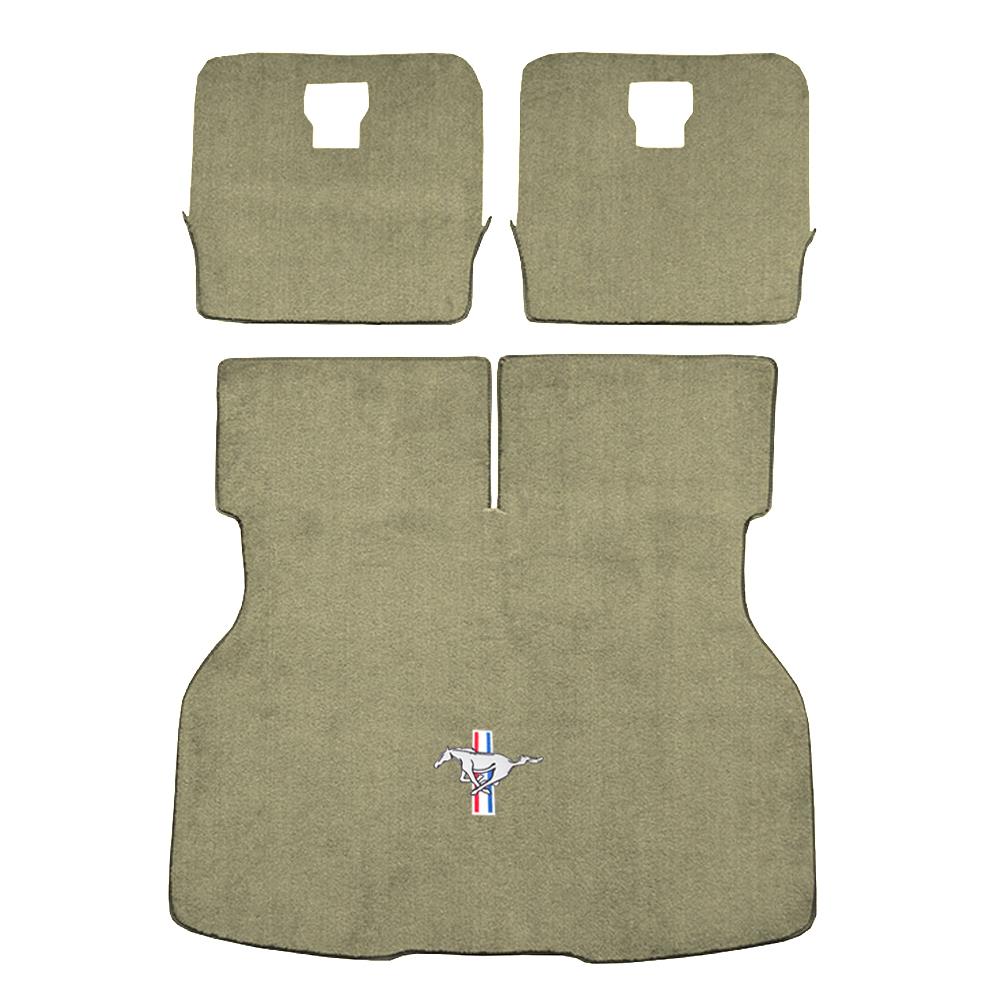 1984-86 Mustang ACC Hatch Area Carpet with Running Pony Logo  - Desert Tan/Sand Beige