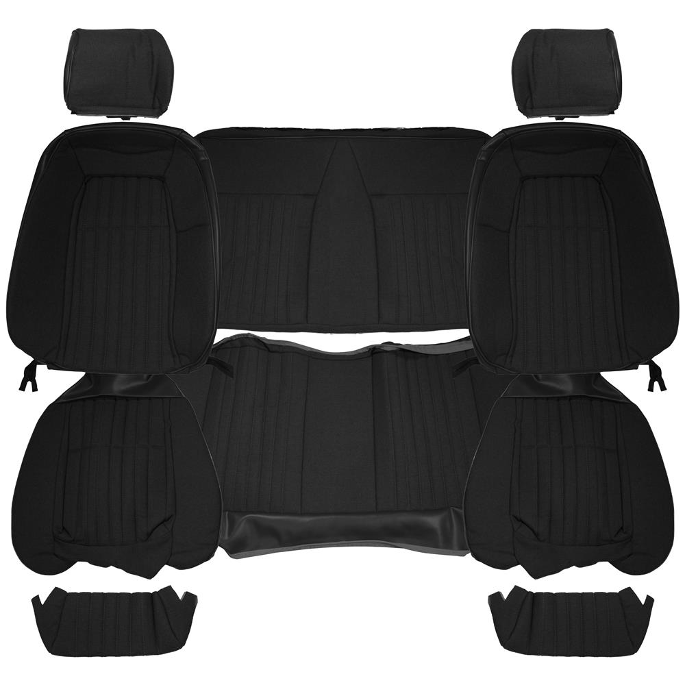 1987-89 Mustang Acme Sport Seat Cloth Upholstery Kit  - Black Convertible
