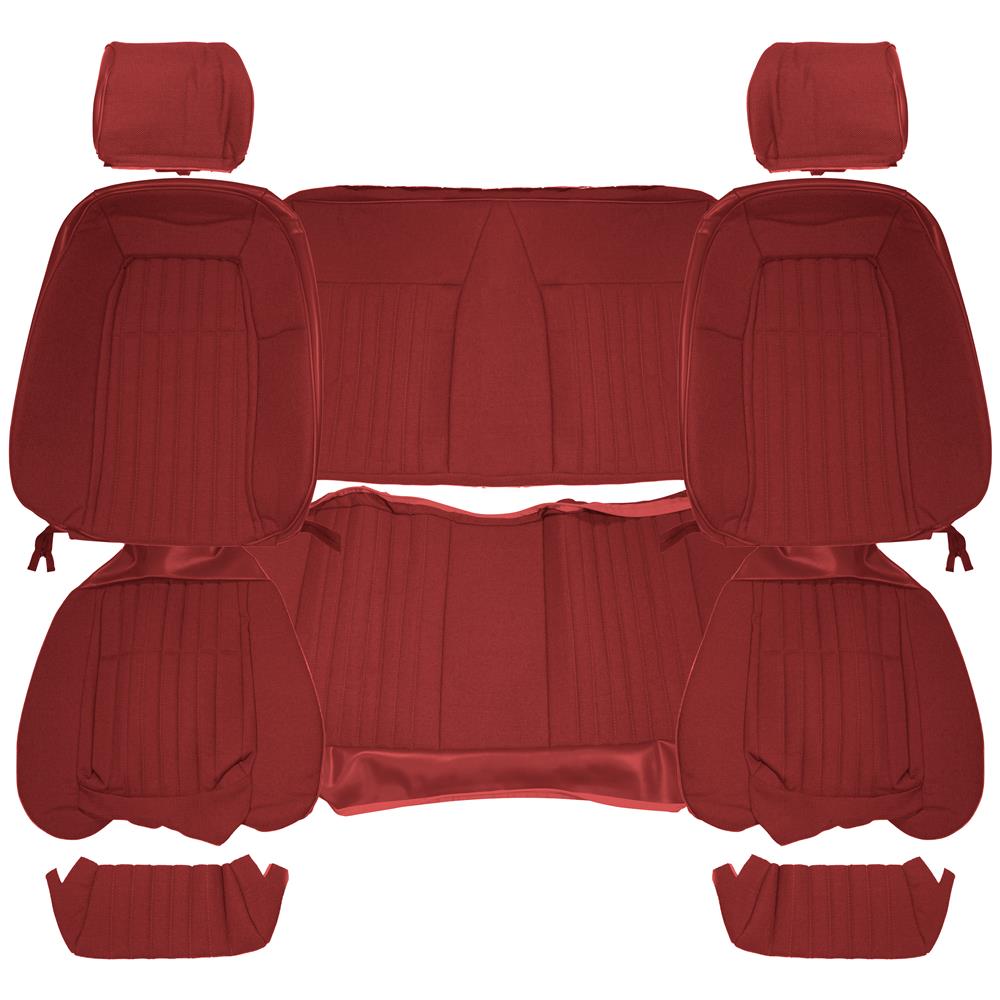 1987-89 Mustang Acme Sport Seat Cloth Upholstery Kit  - Scarlet Red Convertible
