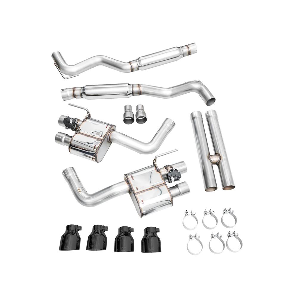 2024 Mustang AWE SwitchPath Cat Back Exhaust w/ Active Exhaust  - Black Tips Dark Horse