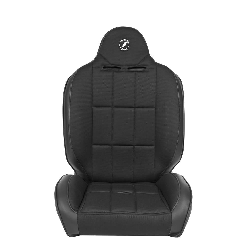 Corbeau Baja RS Reclining Suspension Seat Pair - Vinyl w/ Cloth Inserts - Black