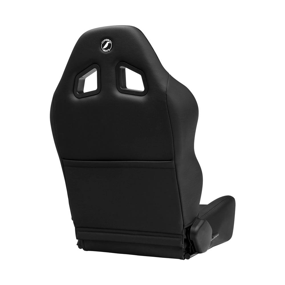Corbeau Baja XRS Reclining Suspension Seat Pair Vinyl w/ Cloth Inserts - Black