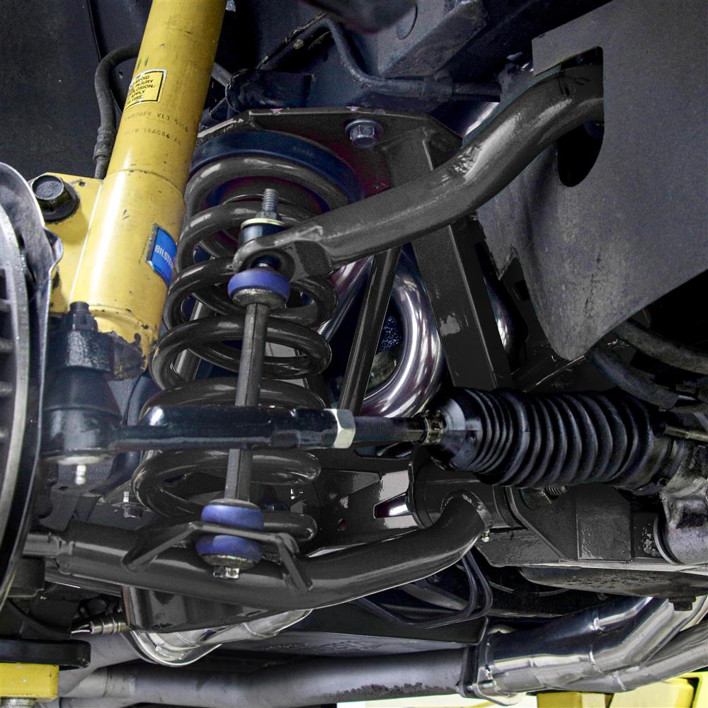 1979-93 Mustang BMR Premium Tubular K-Member With Spring Perches Kit - Pushrod - Black Hammertone 5.0/5.8