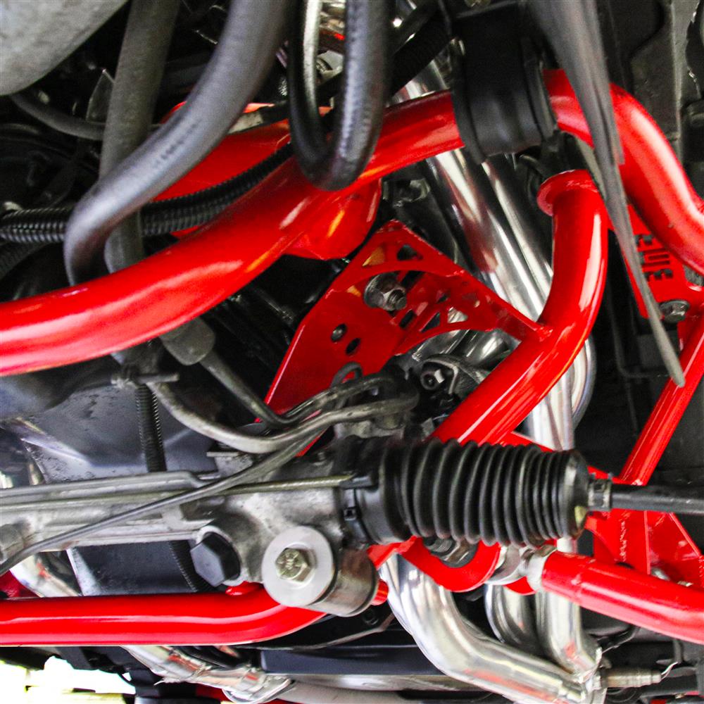 1979-93 Mustang BMR Tubular K-Member & Control Arm Kit  - Pushrod - Red 5.0/5.8