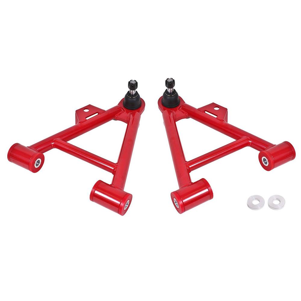 1979-93 Mustang BMR Tubular K-Member & Control Arm Kit  - Pushrod - Red 5.0/5.8