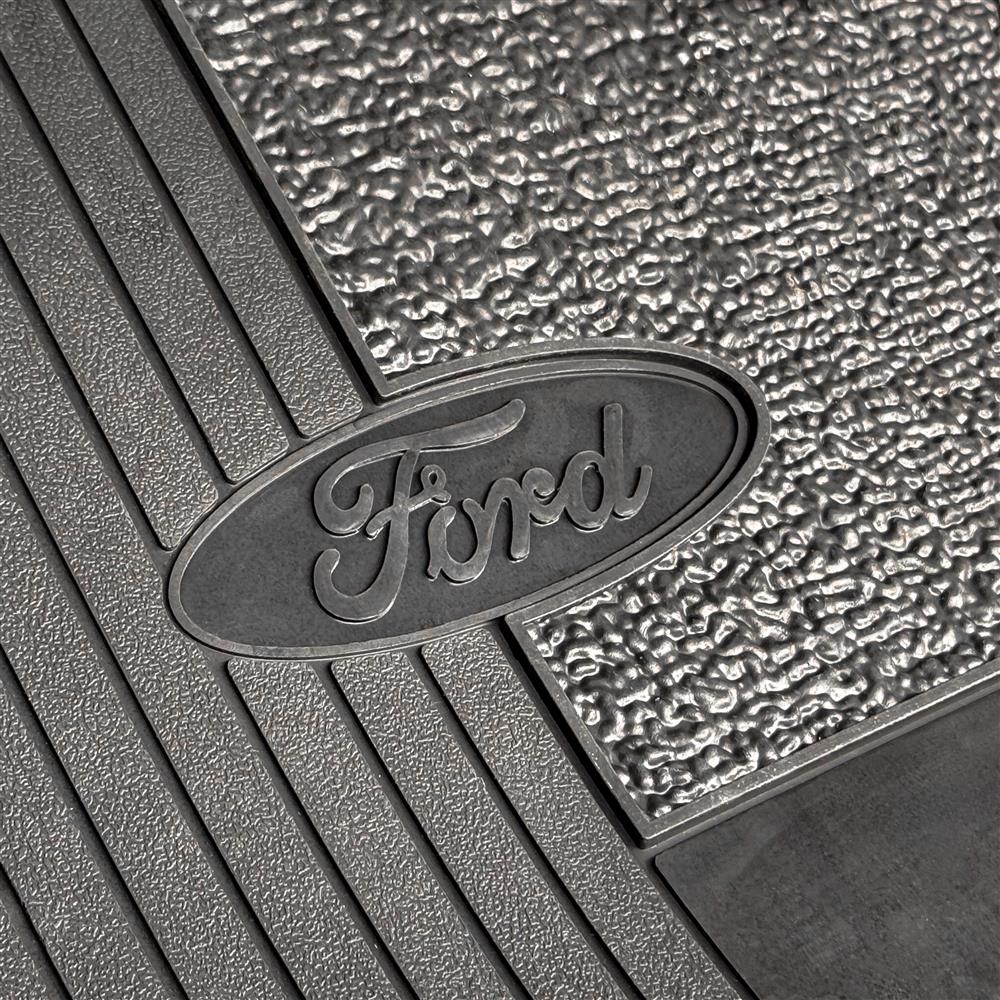 1992-96 Bronco Front Floor Rubber Throw Mat - Ford Logo