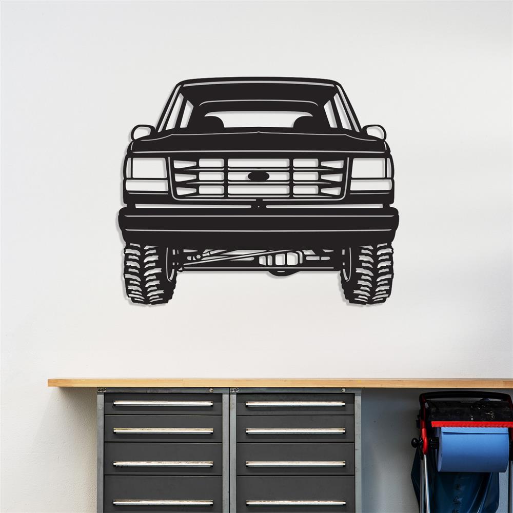 1992-1996 Ford Bronco Metal Wall Art - Front Silhouette