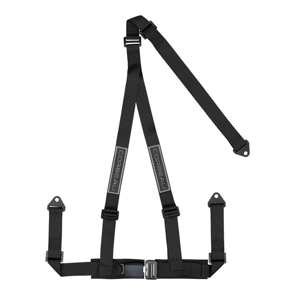 Mustang Corbeau 3 Point Bolt In Harness - Black