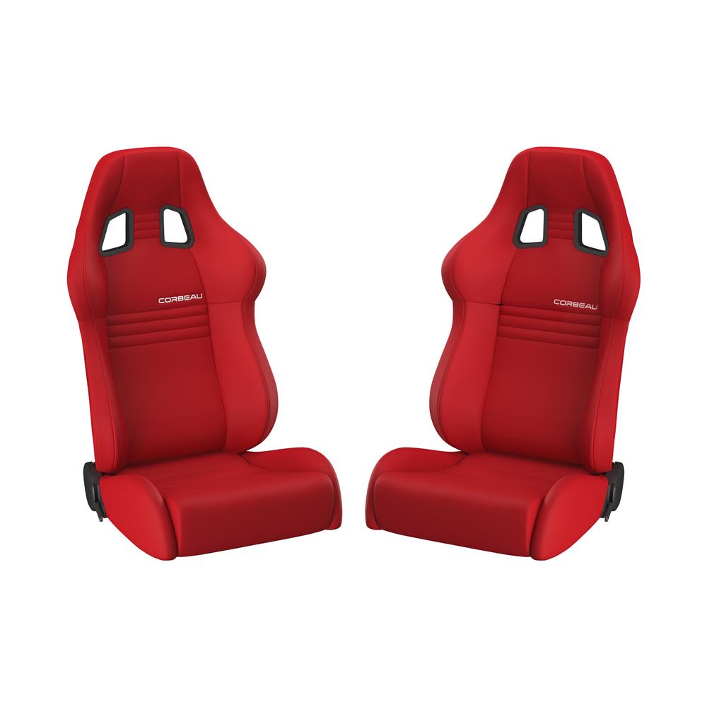Corbeau A4 Cloth Seat Pair - Red