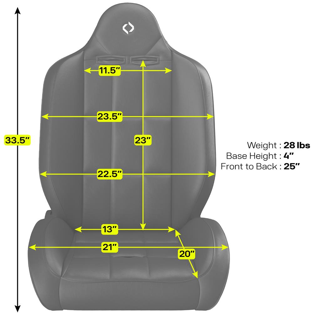 Corbeau Baja RS Reclining Suspension Seat Pair - Vinyl w/ Cloth Inserts - Black