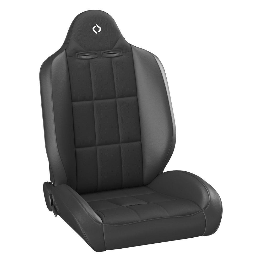 Corbeau Baja RS Reclining Suspension Seat Pair - Vinyl w/ Cloth Inserts - Black