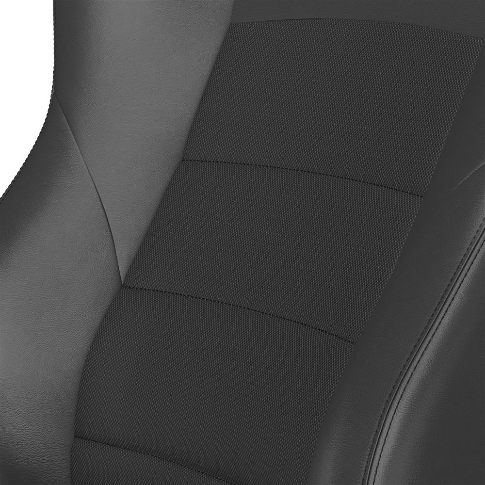 Corbeau Baja XRS Reclining Suspension Seat Pair Vinyl w/ Cloth Inserts - Black