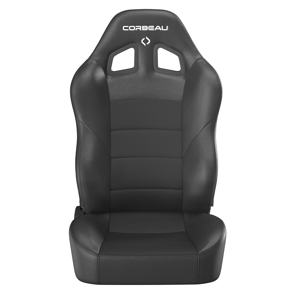 Corbeau Baja XRS Reclining Suspension Seat Pair Vinyl w/ Cloth Inserts - Black