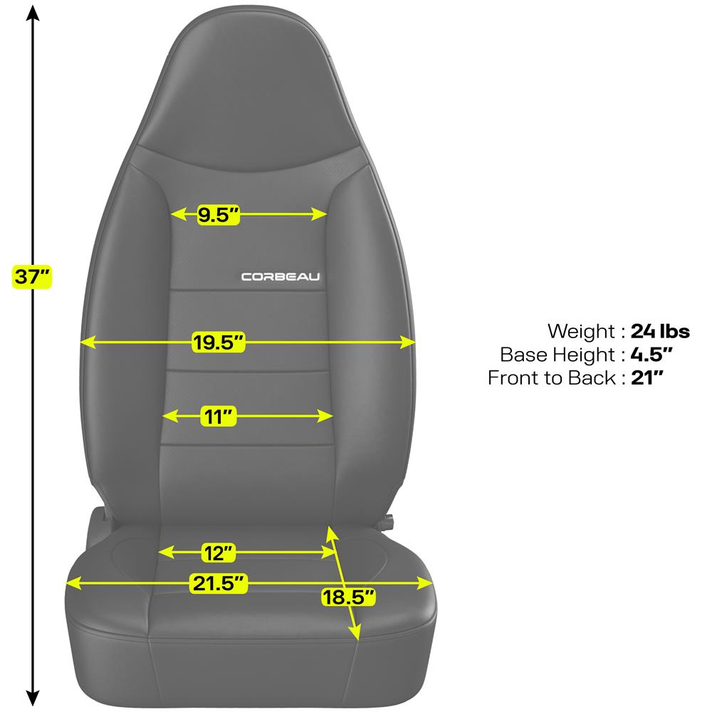 Corbeau Moab Seat Pair - Vinyl - Black