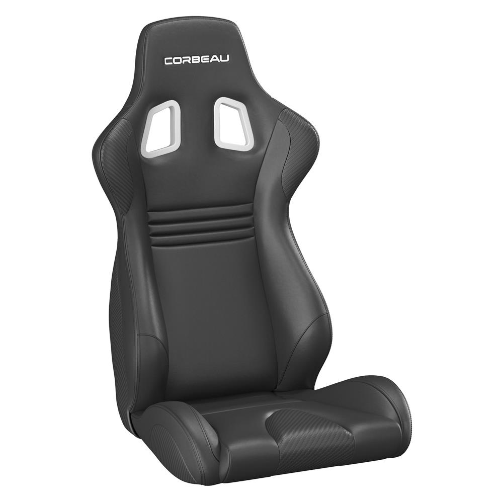 Corbeau Evolution X Seat - Pair Black Vinyl/Carbon w/ Black Stitch