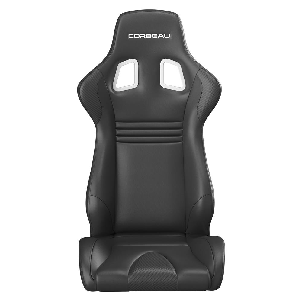 Corbeau Evolution X Seat - Pair Black Vinyl/Carbon w/ Black Stitch
