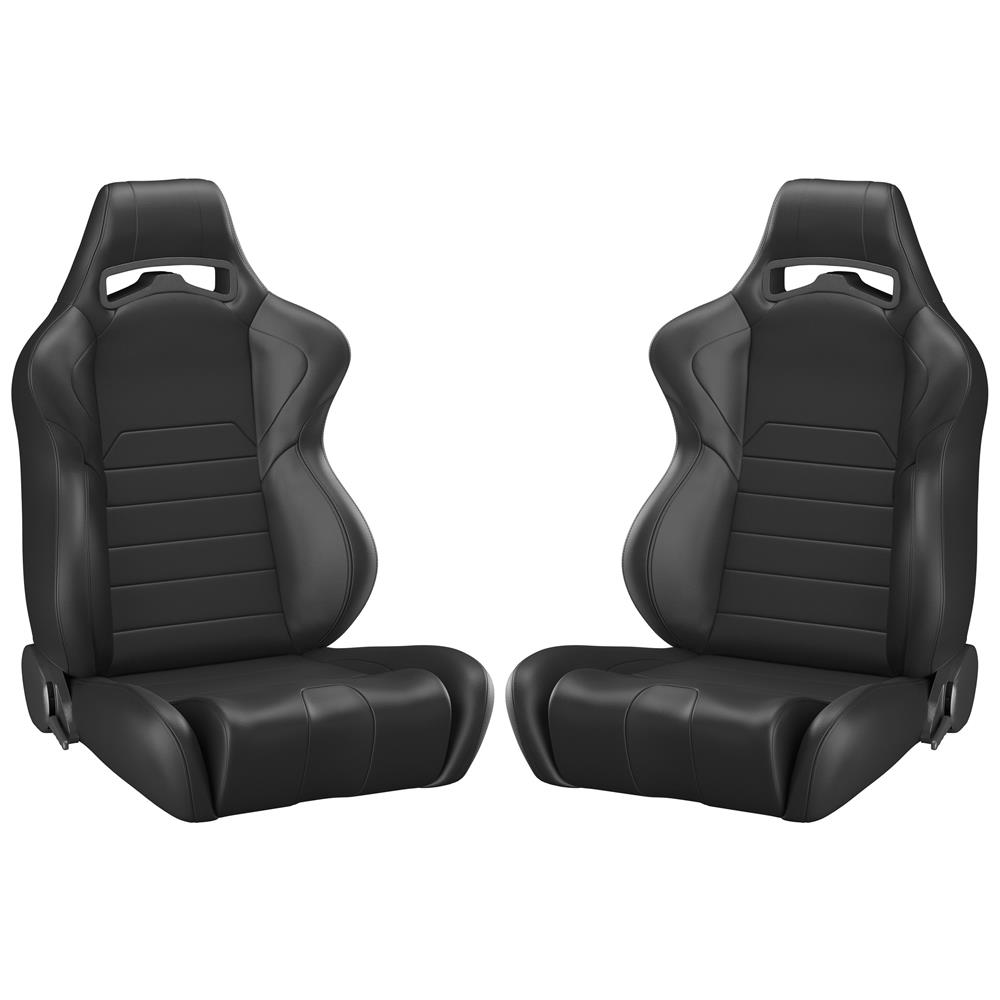 Corbeau LG1 Leather Seat Pair - Black