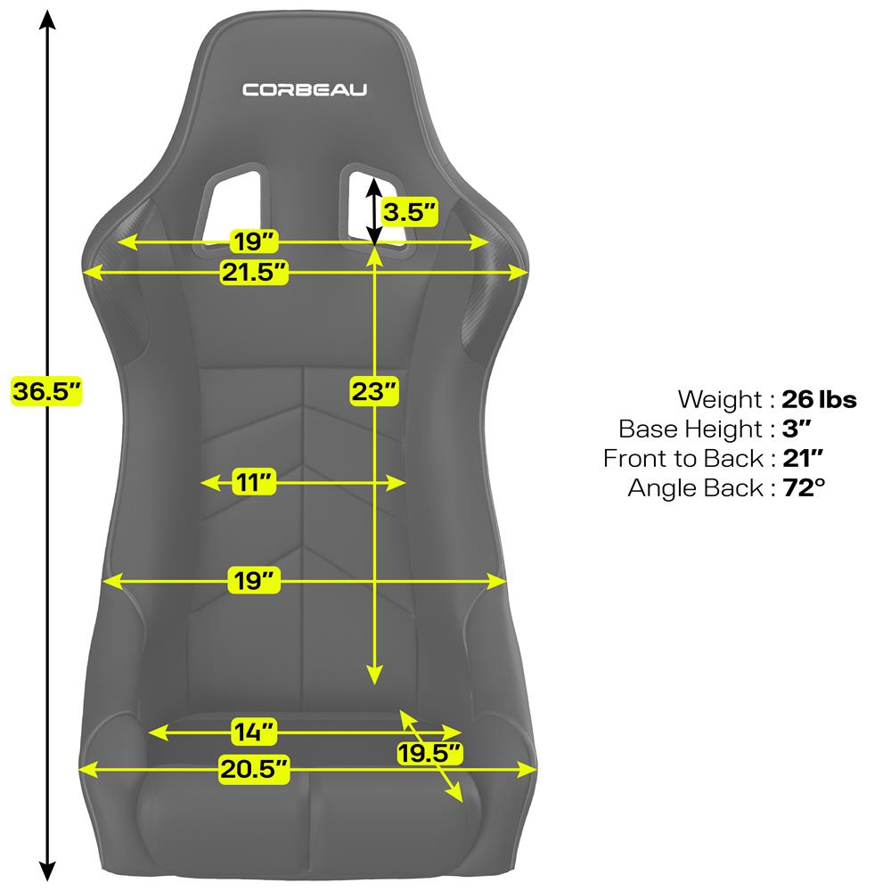 Corbeau DFX Seat Pair  - Black Vinyl/Cloth