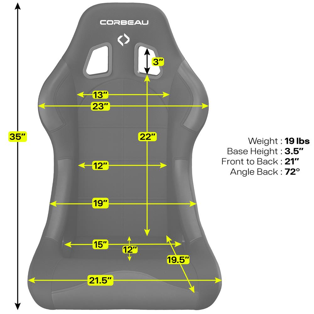 Mustang Corbeau Forza Seat Black Cloth