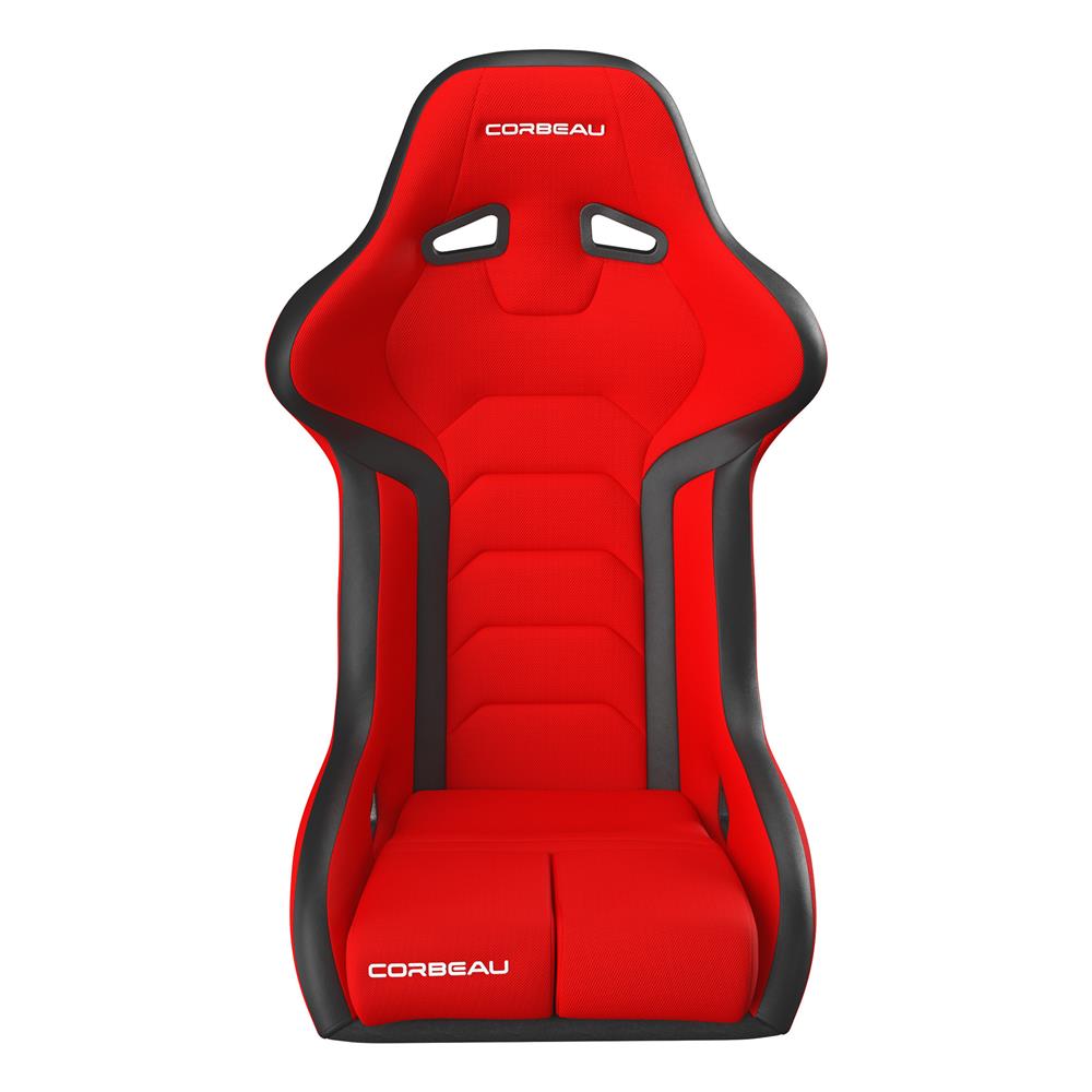 Mustang Corbeau FX1 Seat  - Black Cloth/Red Cloth Insert