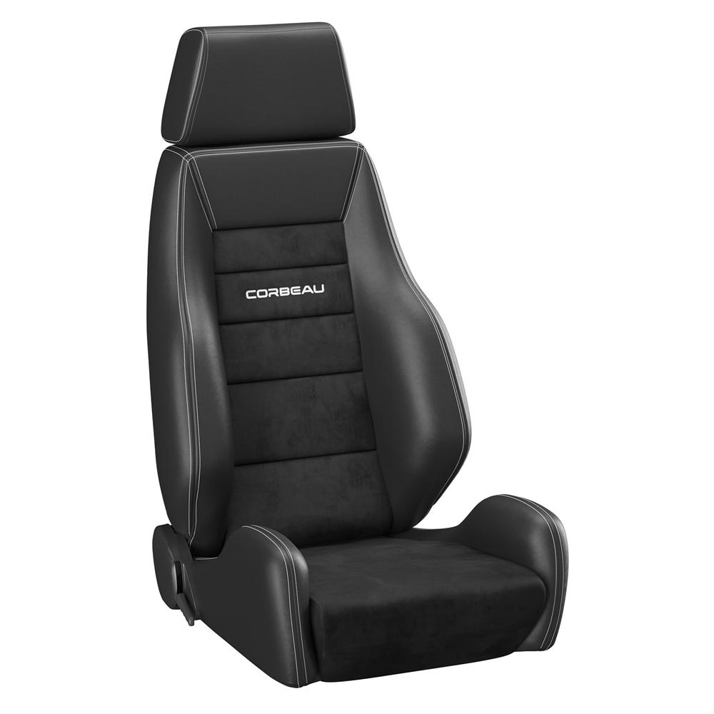 Mustang Corbeau GTS 2 Seat Pair Black Leather/Black Microsuede Inserts
