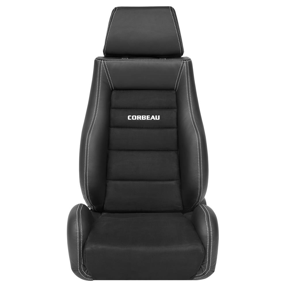 Mustang Corbeau GTS 2 Seat Pair Black Leather/Black Microsuede Inserts