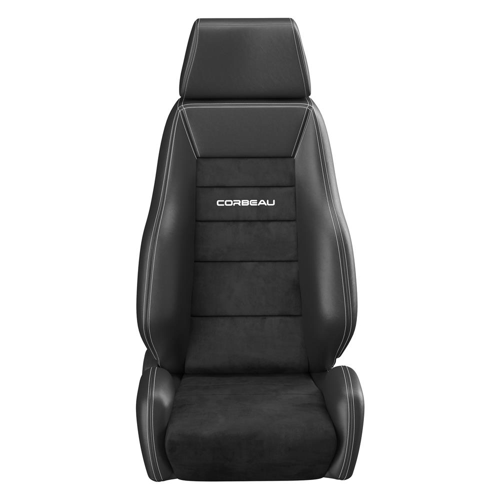 Mustang Corbeau GTS 2 Seat Pair Black Leather/Black Microsuede Inserts