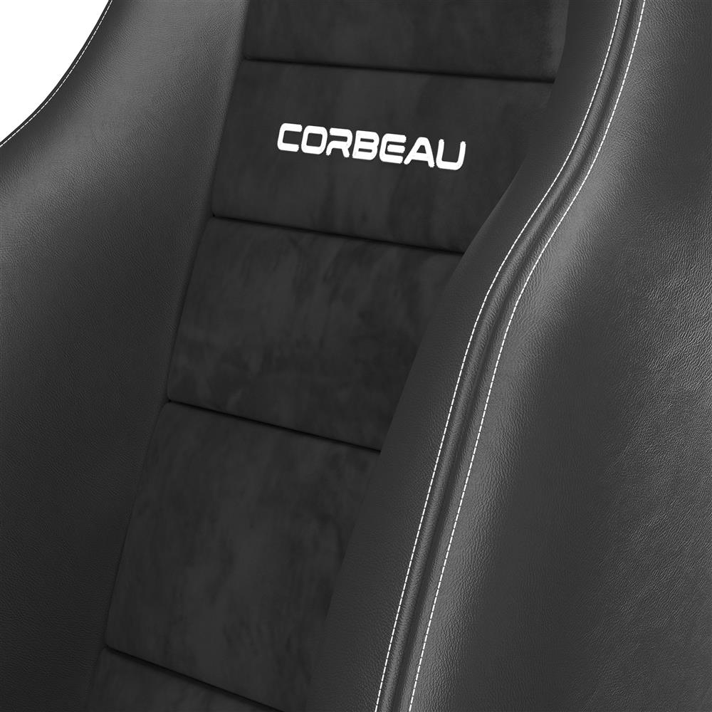 Mustang Corbeau GTS 2 Seat Pair Black Leather/Black Microsuede Inserts