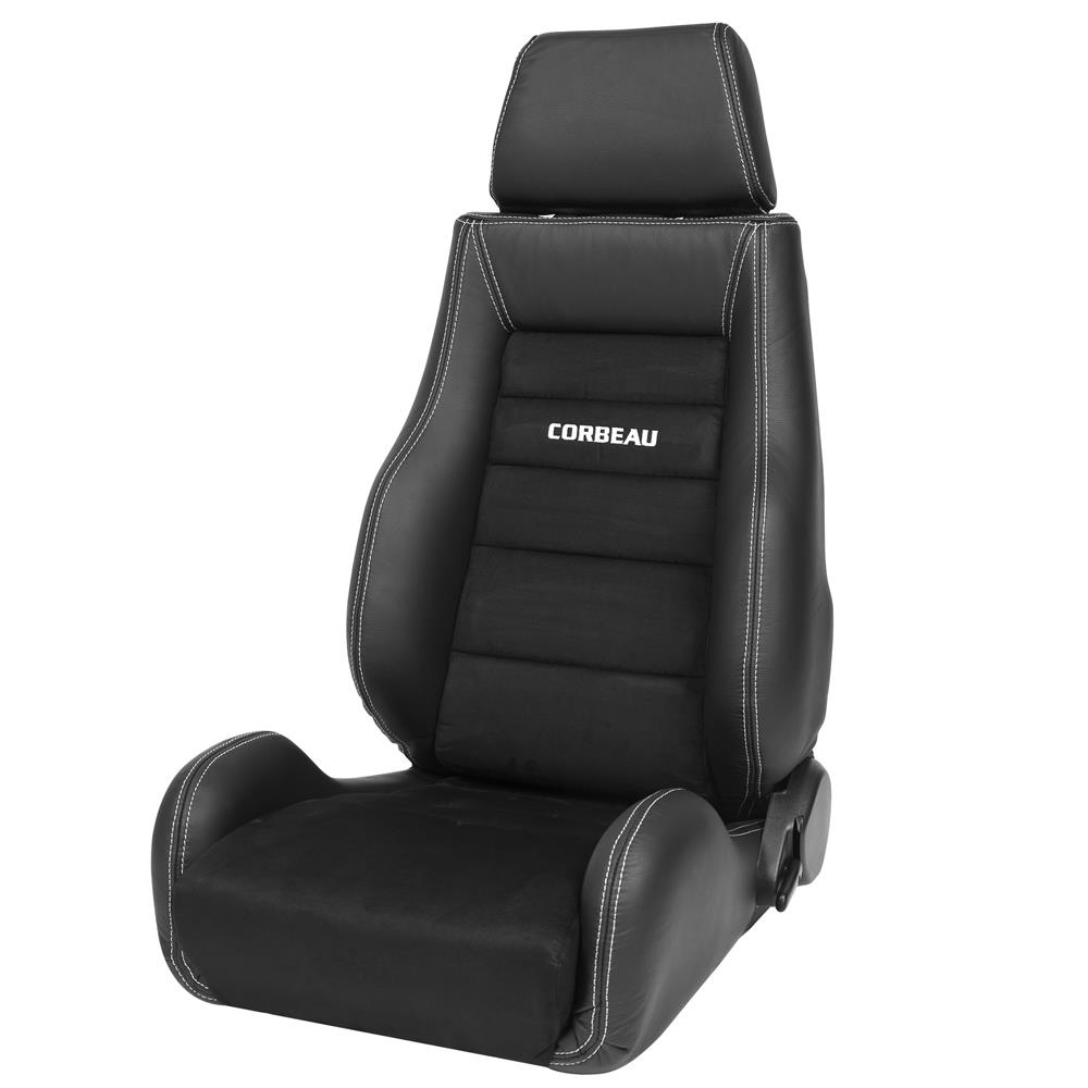 Mustang Corbeau GTS 2 Seat Pair Black Leather/Black Microsuede Inserts