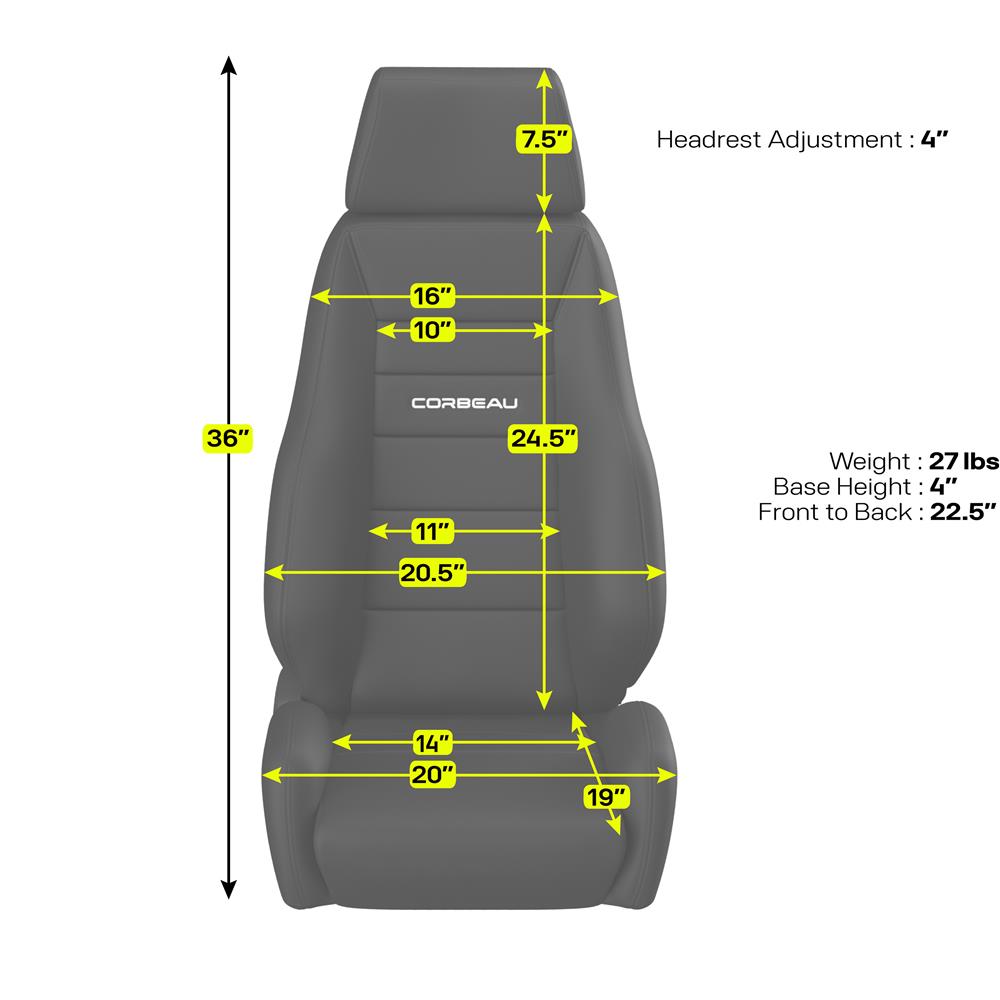 Mustang Corbeau GTS 2 Seat Pair Gray Cloth