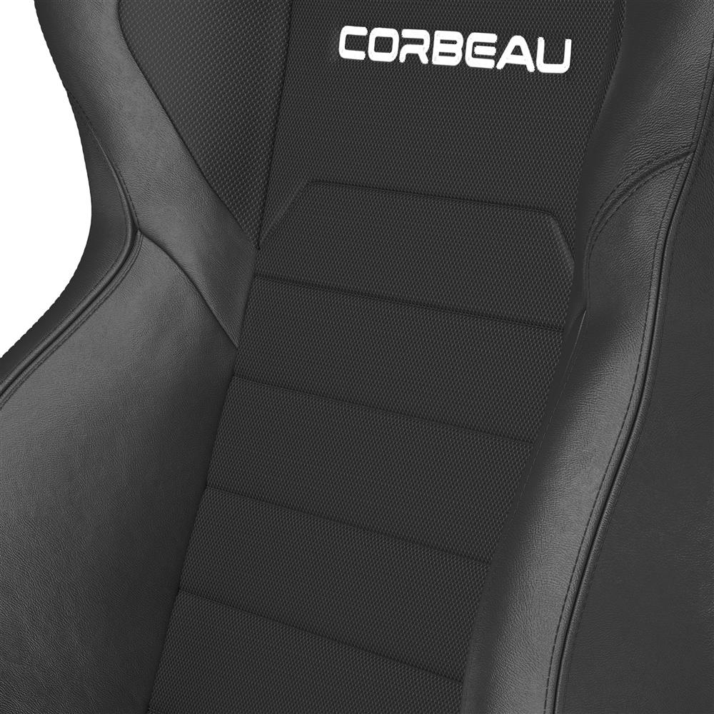 Mustang Corbeau LG1 Cloth Seat Pair - Black