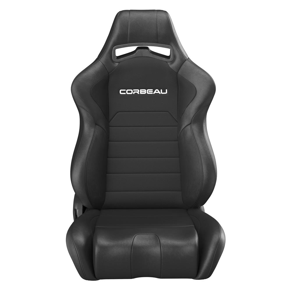 Mustang Corbeau LG1 Cloth Seat Pair - Black