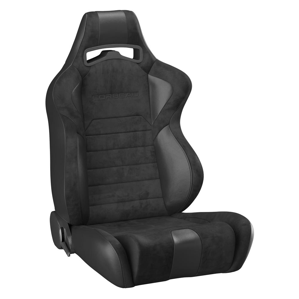 Mustang Corbeau LG1 Microsuede Seat Pair - Black