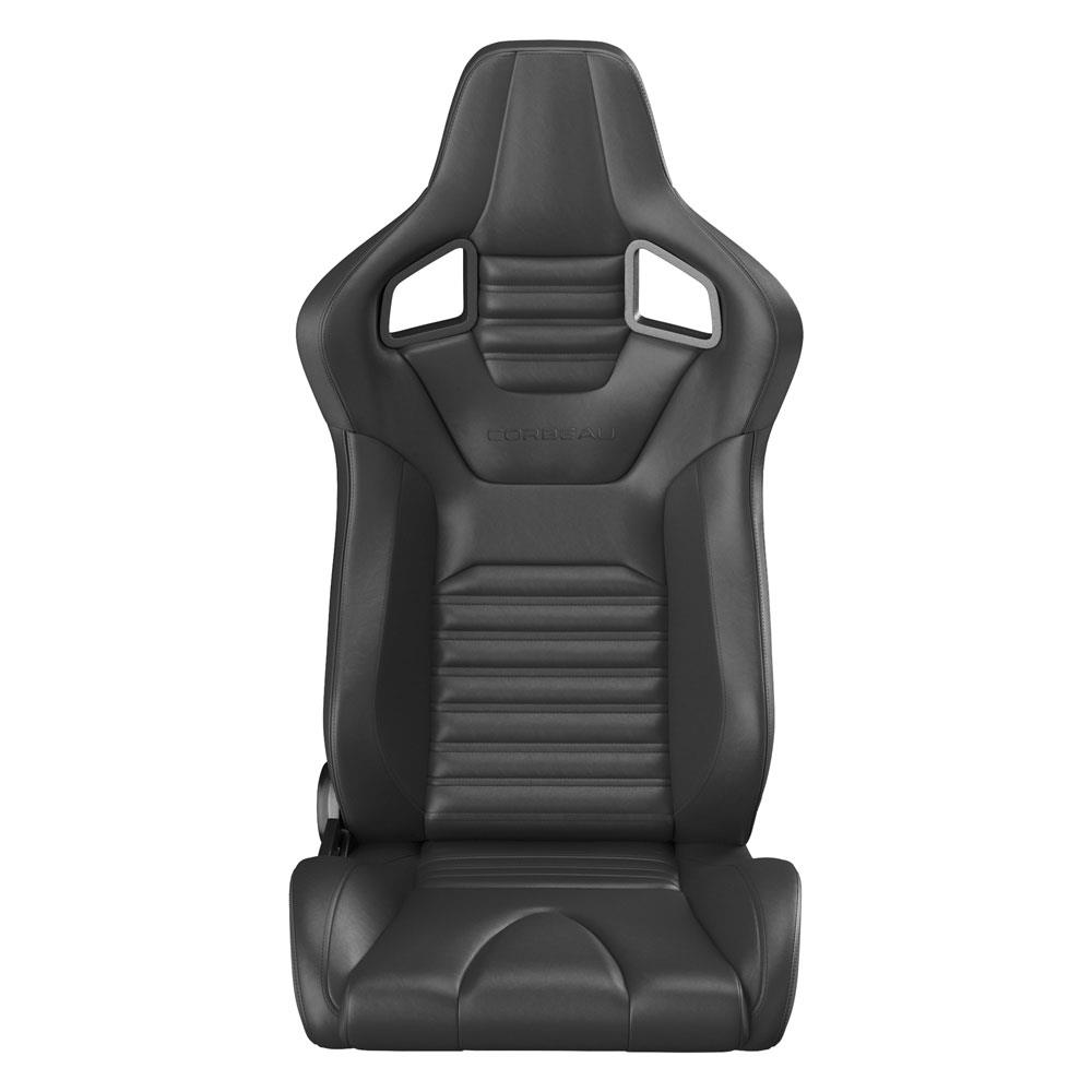 Mustang Corbeau Sportline RRS Racing Seat Pair  - Black Vinyl/Carbon Fiber Pattern