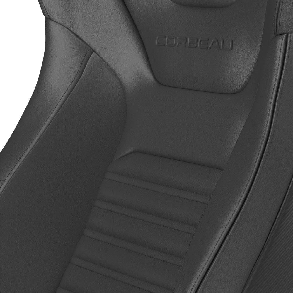 Mustang Corbeau Sportline RRS Racing Seat Pair  - Black Vinyl/Carbon Fiber Pattern