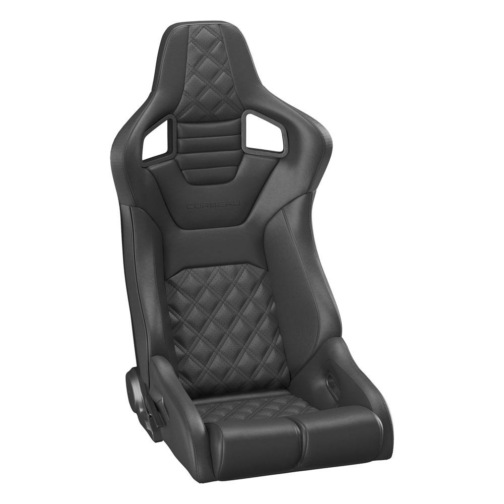 Corbeau RRB Pair - Diamond Pattern  - Black Vinyl w/ Black Stitching
