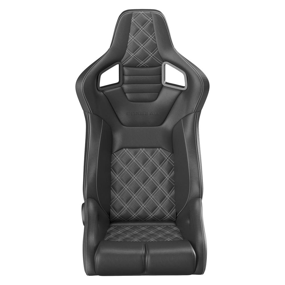 Corbeau  RRB Pair - Diamond Pattern  - Black Vinyl w/ White Stitching